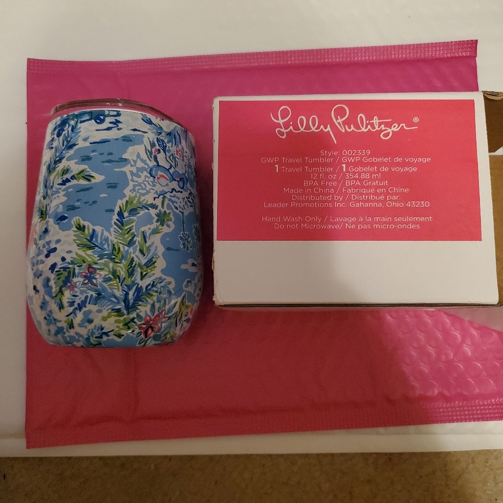 Lilly Pulitzer  12 oz travel tumbler